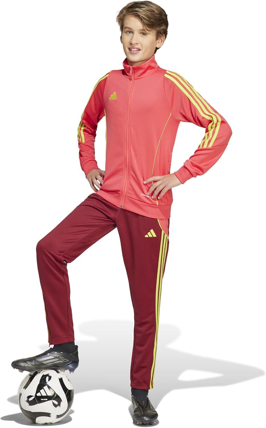 imageadidas Boys Tiro 24 Training PantsTeam Collegiate BurgundySemi Solar Yellow