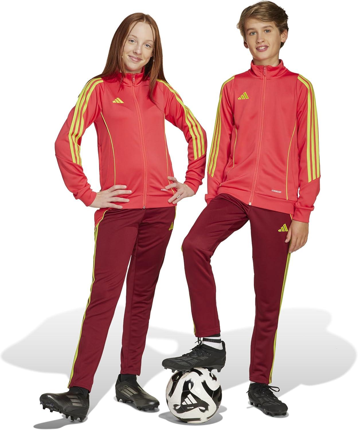imageadidas Boys Tiro 24 Training PantsTeam Collegiate BurgundySemi Solar Yellow