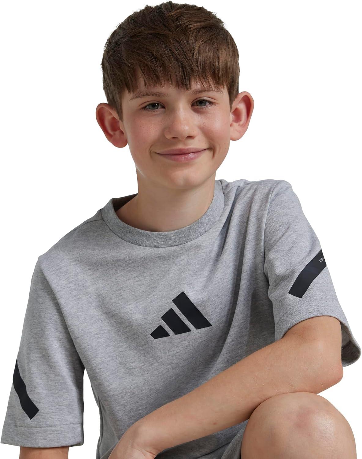 imageadidas Boys Zne TShirtMedium Grey HeatherBlack