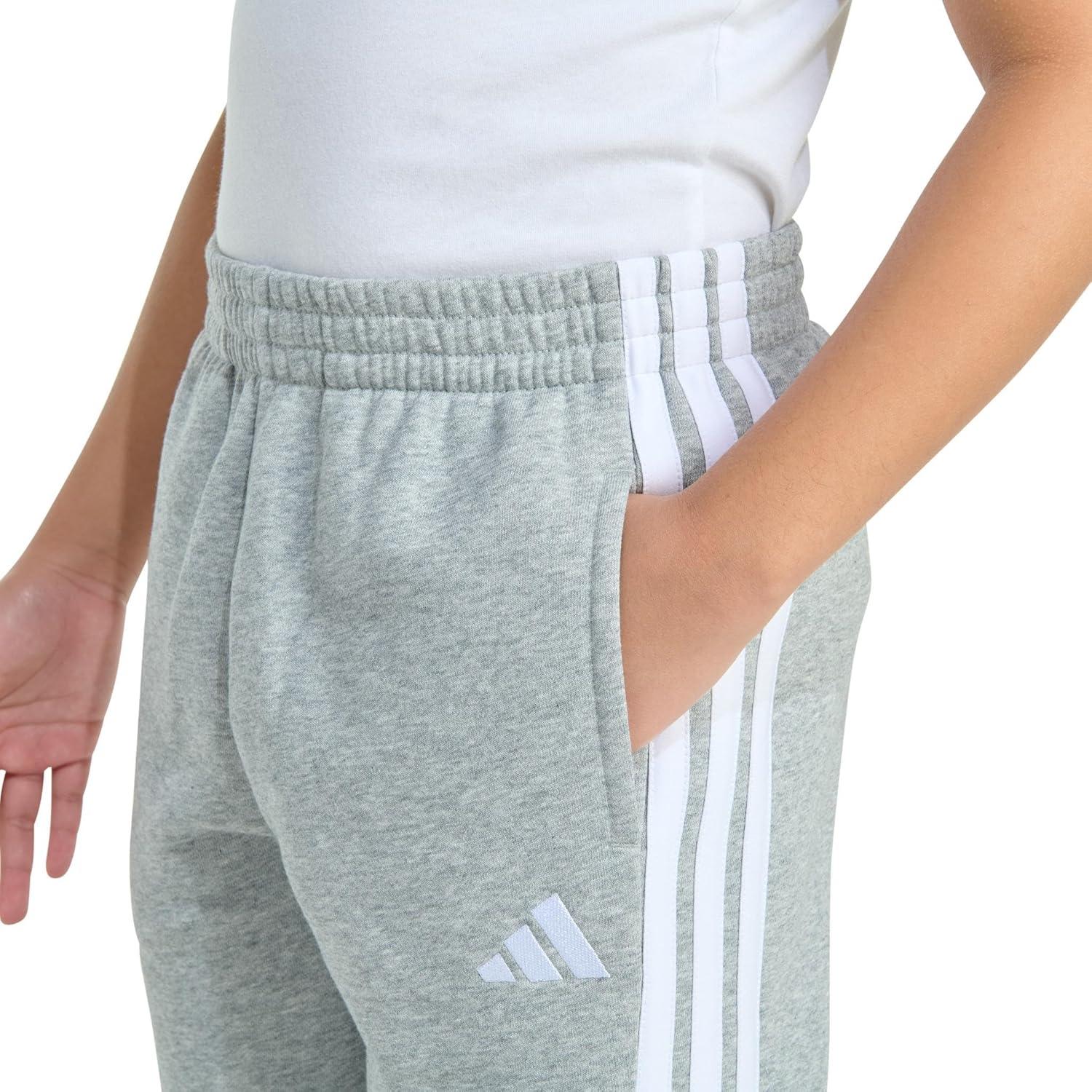 imageadidas Girls Fleece 3Stripe JoggerMedium Grey Heather