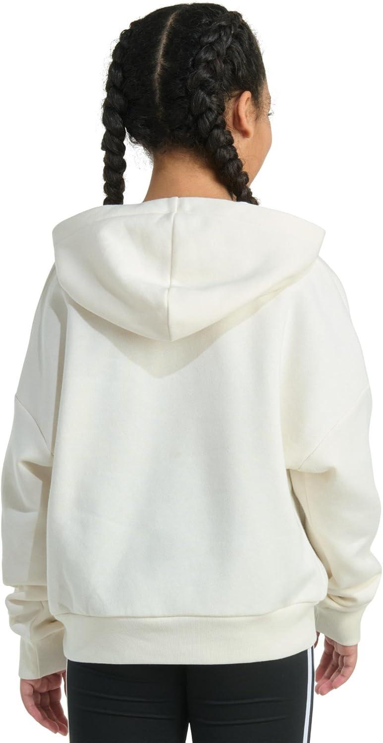 imageadidas Girls Fleece Colorblock Hooded SweatshirtChalk White