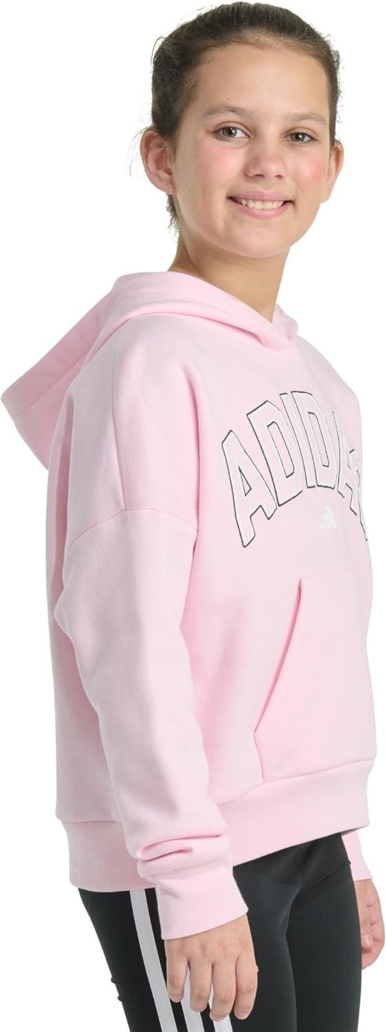 imageadidas Girls Fleece Colorblock Hooded SweatshirtClear Pink