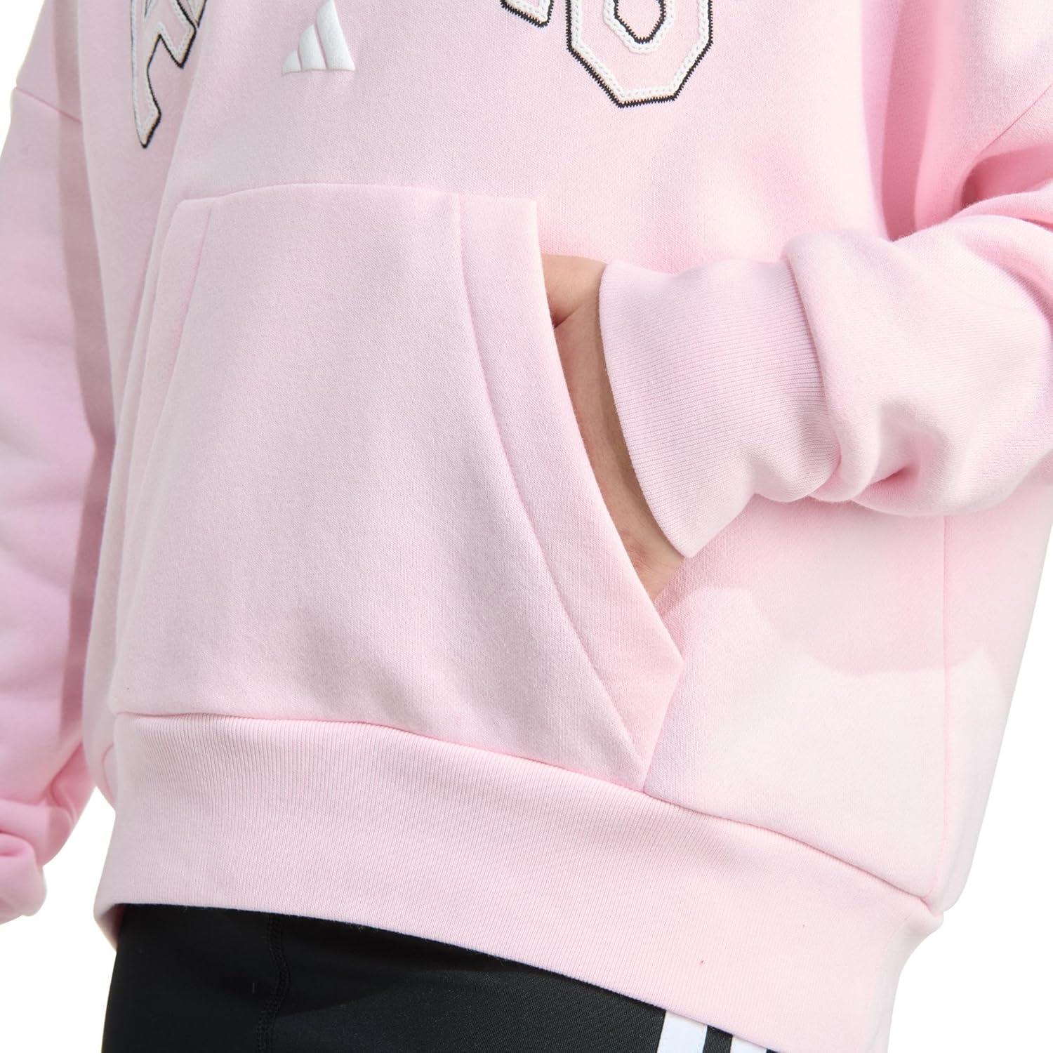 imageadidas Girls Fleece Colorblock Hooded SweatshirtClear Pink