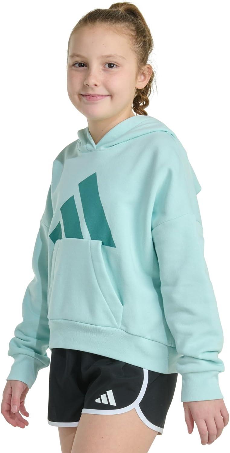 imageadidas Girls Fleece Colorblock Hooded SweatshirtHalo Mint