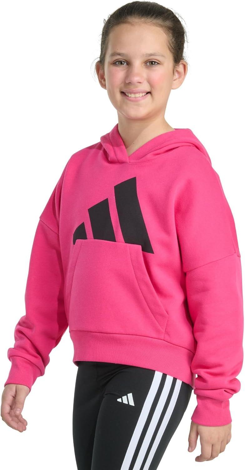 imageadidas Girls Fleece Colorblock Hooded SweatshirtShock Pink