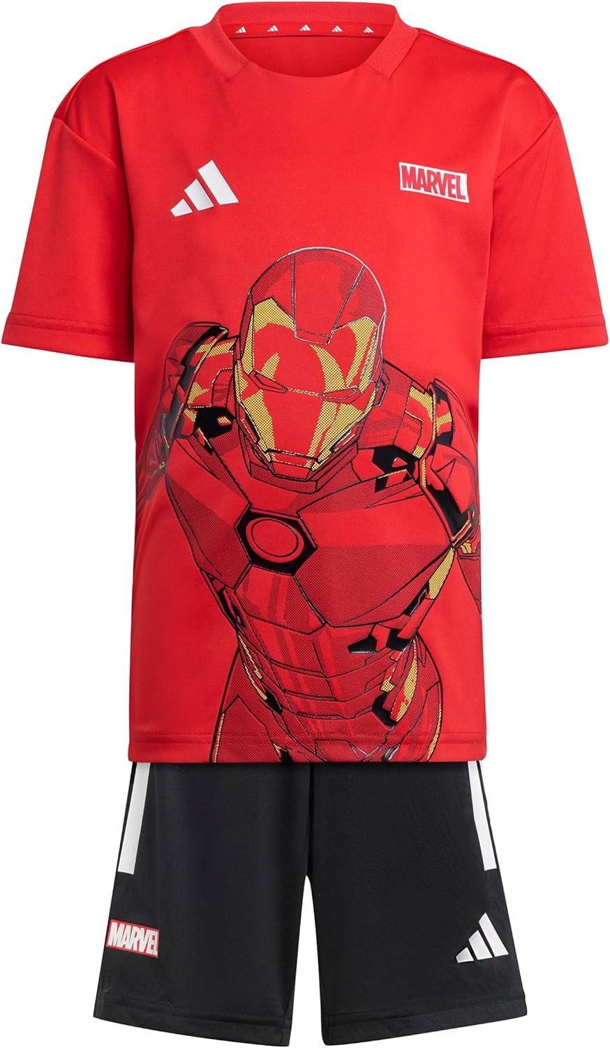 imageadidas Kids Marvel IronMan TShirt SetPure RubyWhite