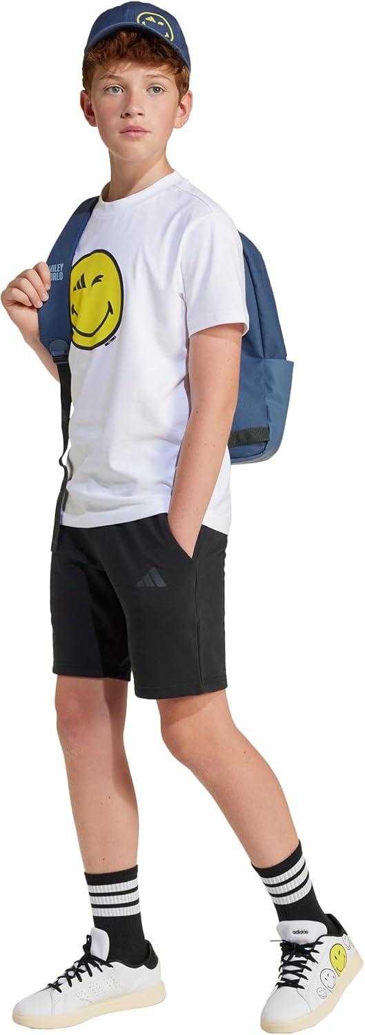 imageadidas Kids Smiley World Graphics TShirtWhiteCarbonBright YellowBlack