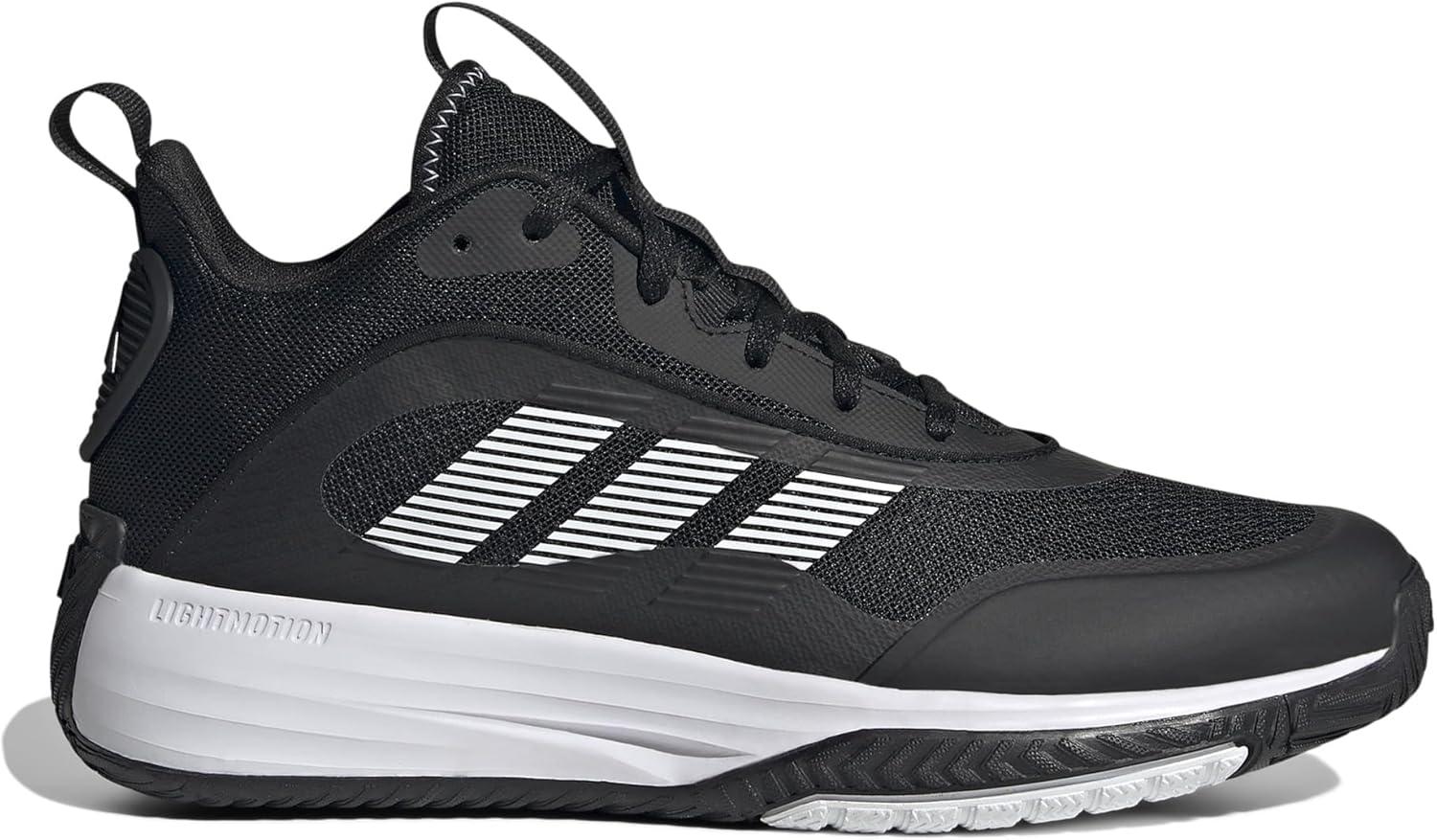 imageadidas Mens Own The Game 30 Basketball SneakerBlackWhiteWhite