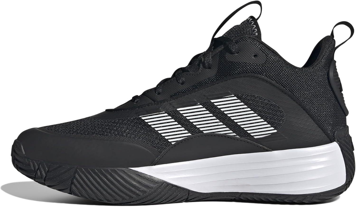 imageadidas Mens Own The Game 30 Basketball SneakerBlackWhiteWhite