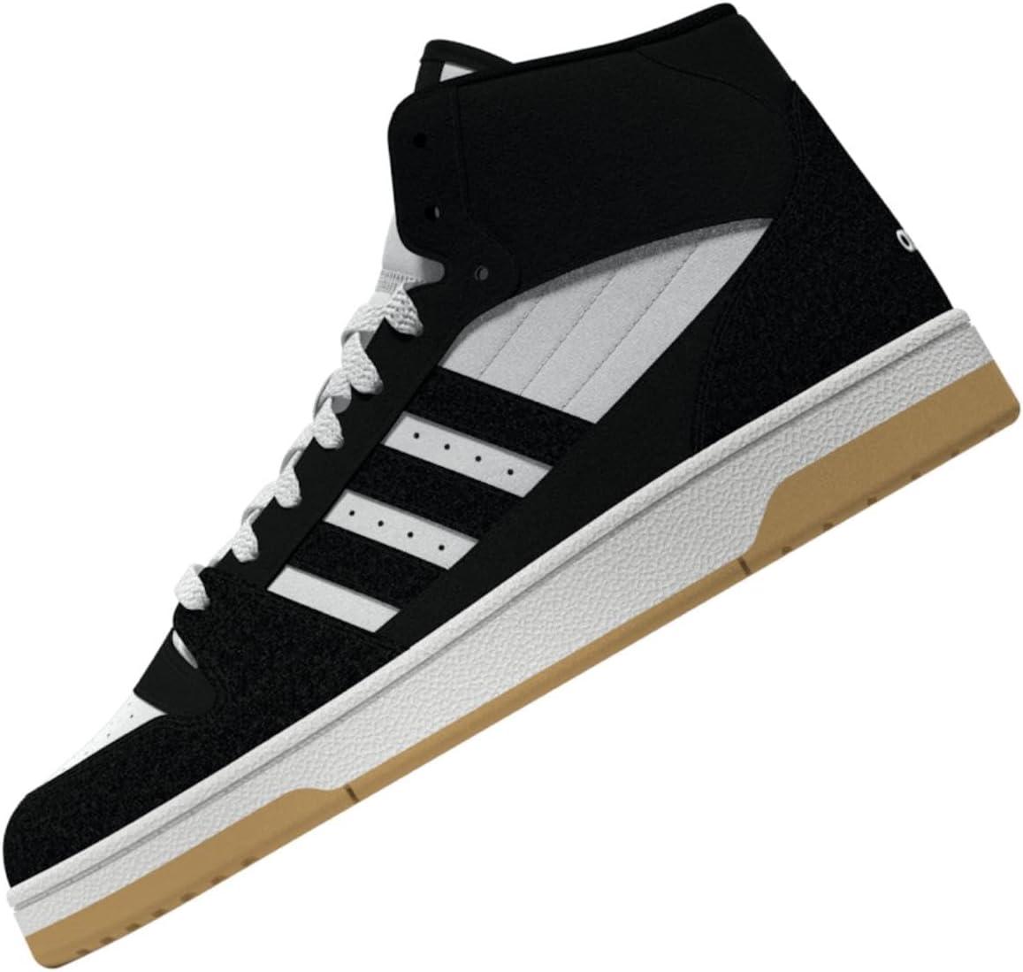 imageadidas Mens Turnaround Mid Top Basketball SneakerBlackBlackCloud White