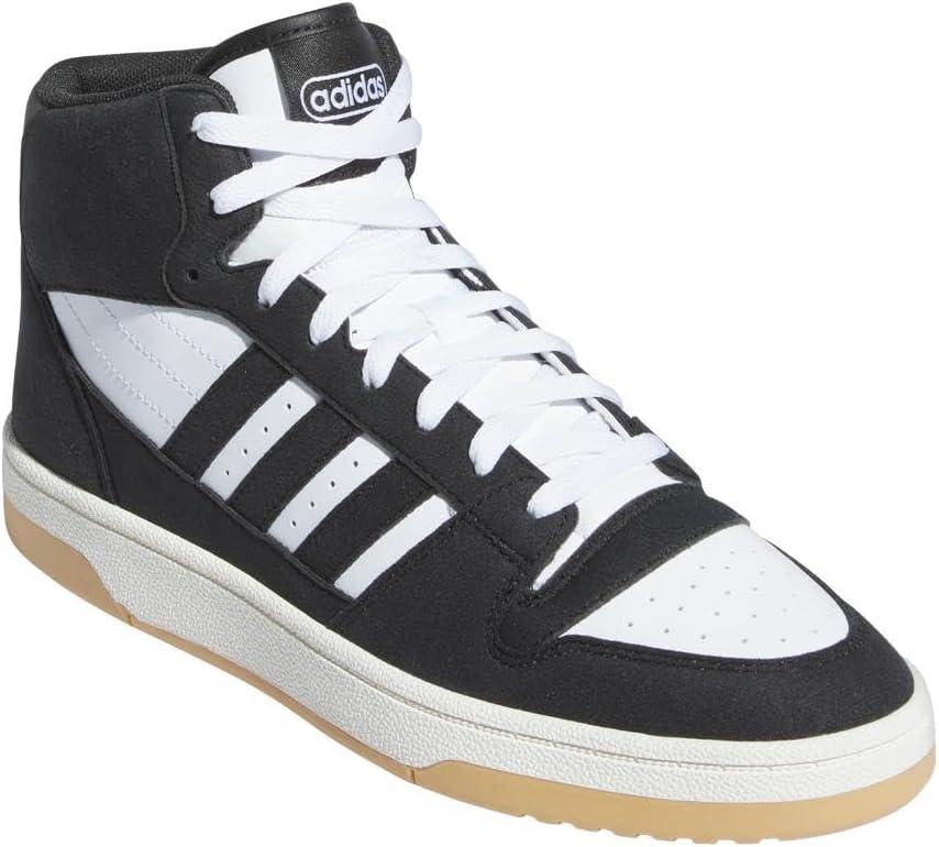 imageadidas Mens Turnaround Mid Top Basketball SneakerBlackBlackCloud White