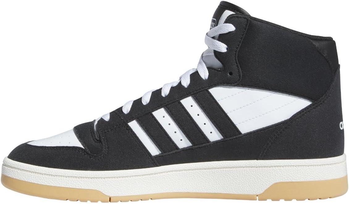 imageadidas Mens Turnaround Mid Top Basketball SneakerBlackBlackCloud White