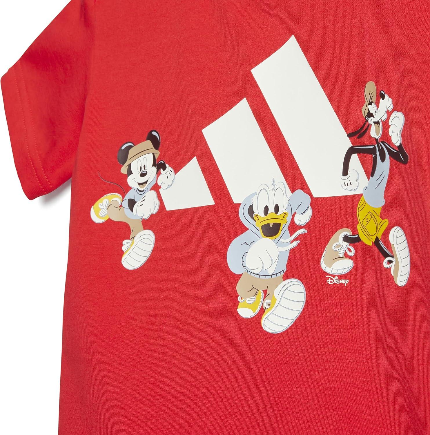 imageadidas Unisex Baby Disney Mickey Mouse TShirtPure RubyOff White