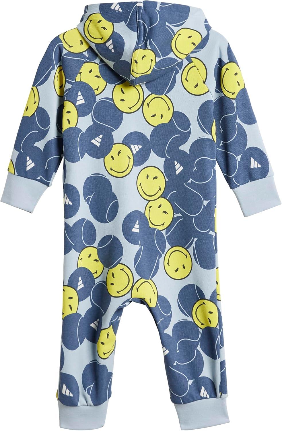 imageadidas Unisex Baby Smiley World OnesieWonder BluePreloved InkWhite