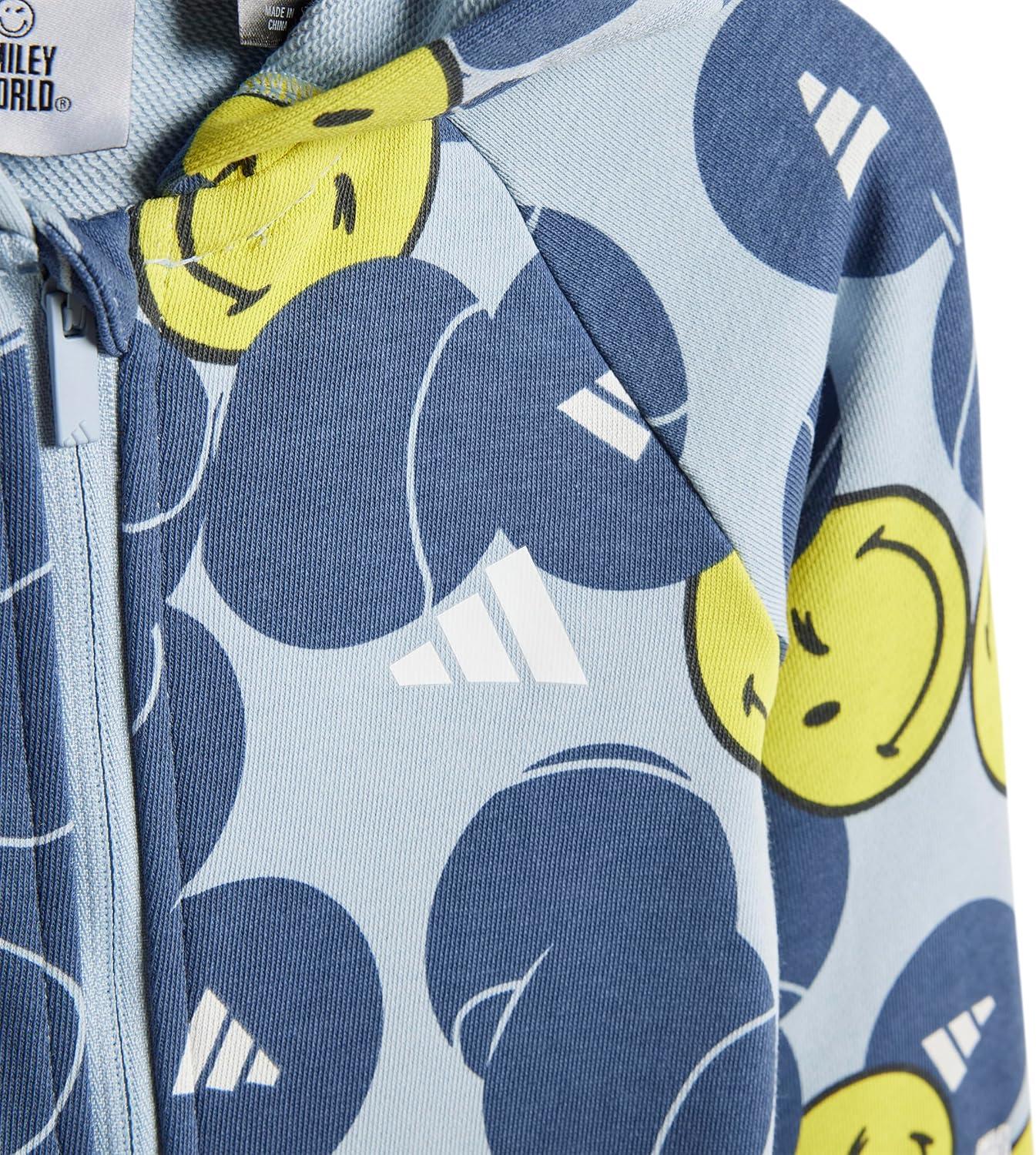 imageadidas Unisex Baby Smiley World OnesieWonder BluePreloved InkWhite