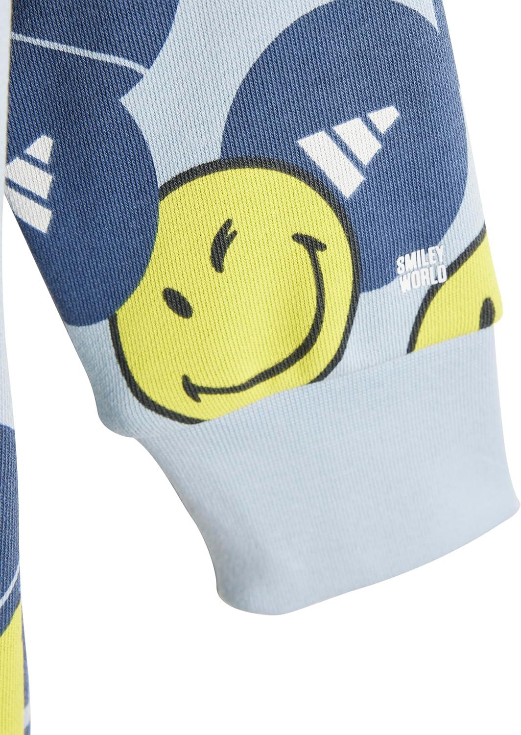 imageadidas Unisex Baby Smiley World OnesieWonder BluePreloved InkWhite