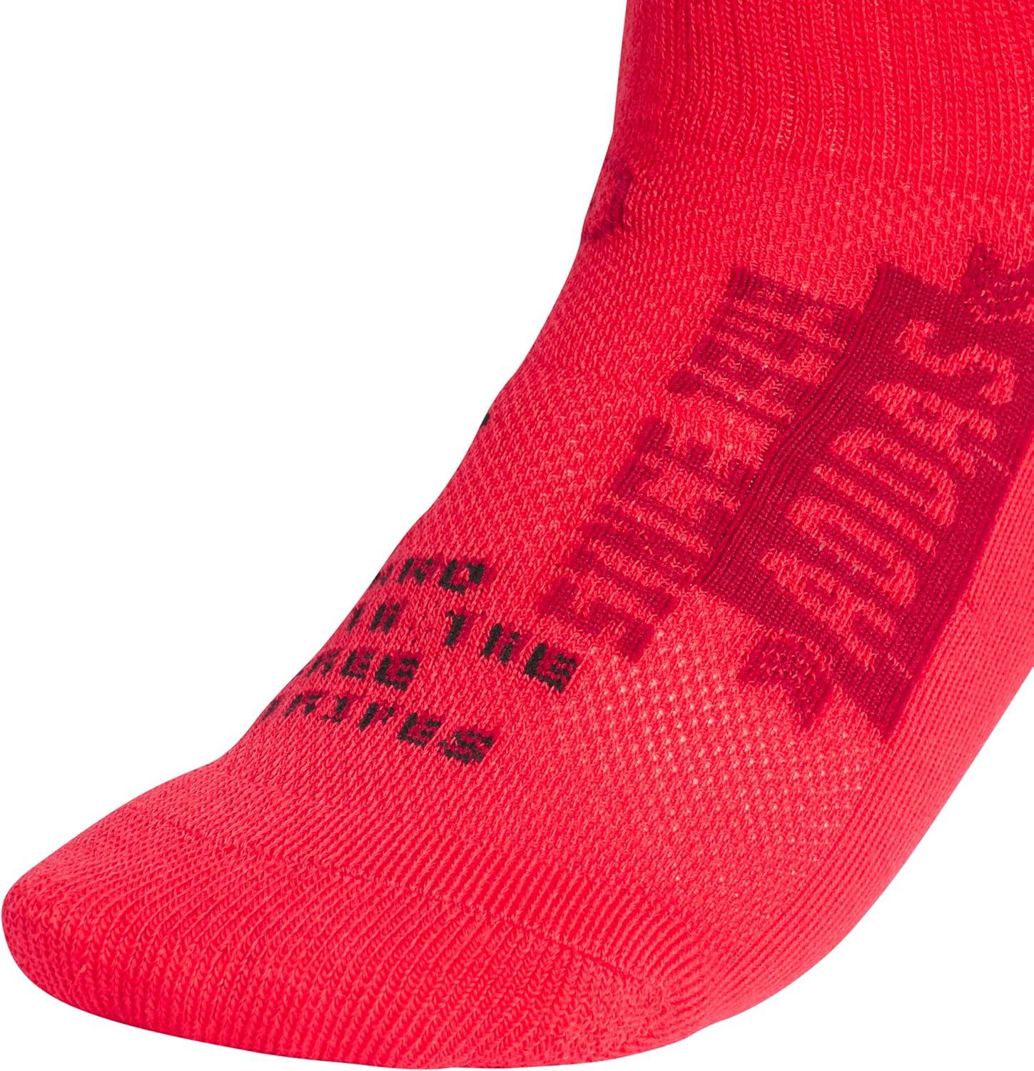 imageadidas Unisex Kids Quarter Ankle Socks for Boys and Girls Youth 6Pack Athletic Cushioned and ComfortablePure Ruby RedBlackWhiteGraphic