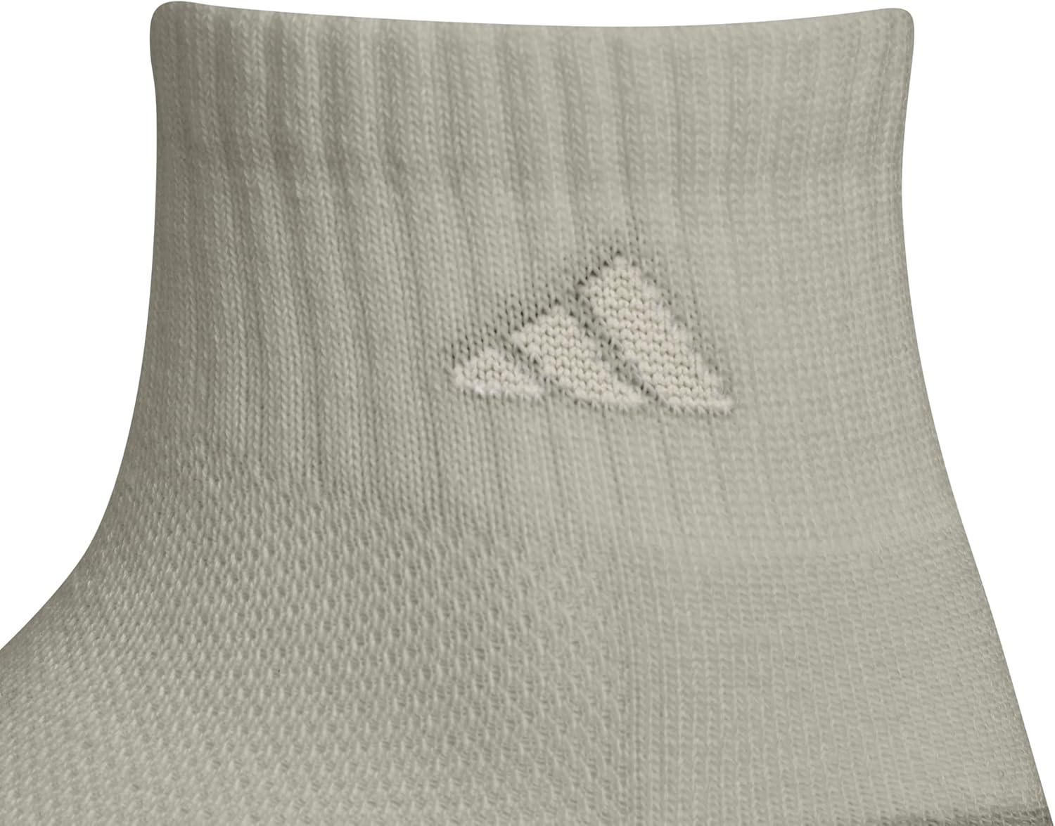 imageadidas Unisex Kids Quarter Ankle Socks for Boys and Girls Youth 6Pack Athletic Cushioned and ComfortableSilver Pebble GreyPutty GreyWhite