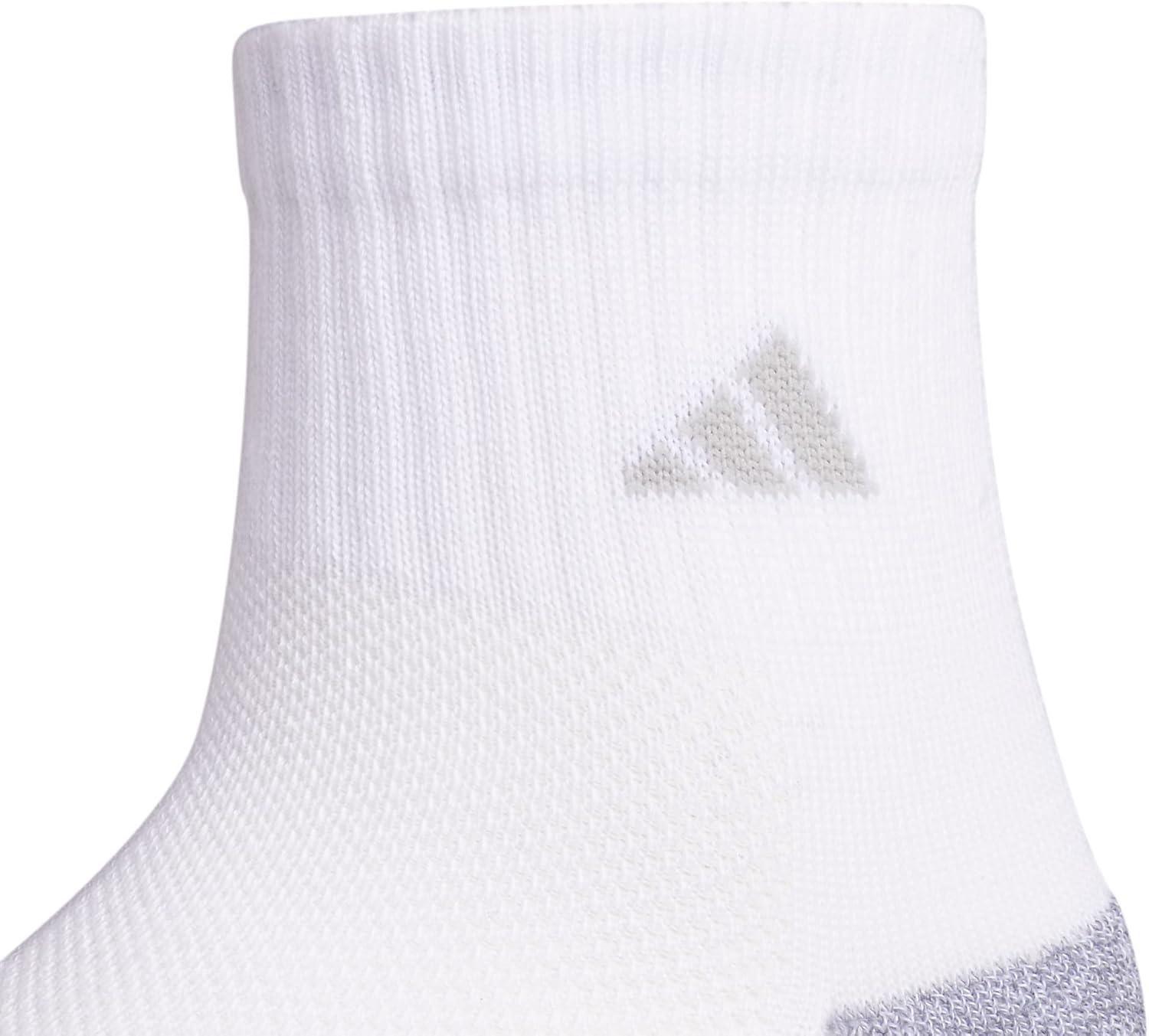 imageadidas Unisex Kids Quarter Ankle Socks for Boys and Girls Youth 6Pack Athletic Cushioned and ComfortableWhiteGreyLight Onix GreyStripe