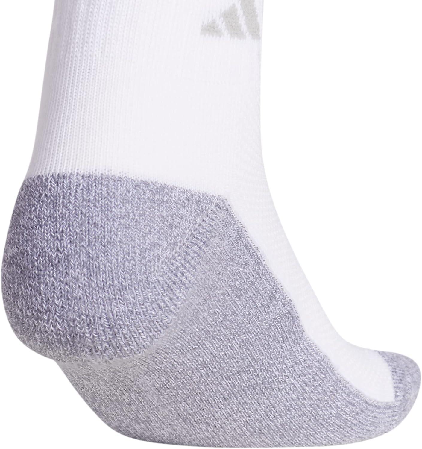 imageadidas Unisex Kids Quarter Ankle Socks for Boys and Girls Youth 6Pack Athletic Cushioned and ComfortableWhiteGreyLight Onix GreyStripe