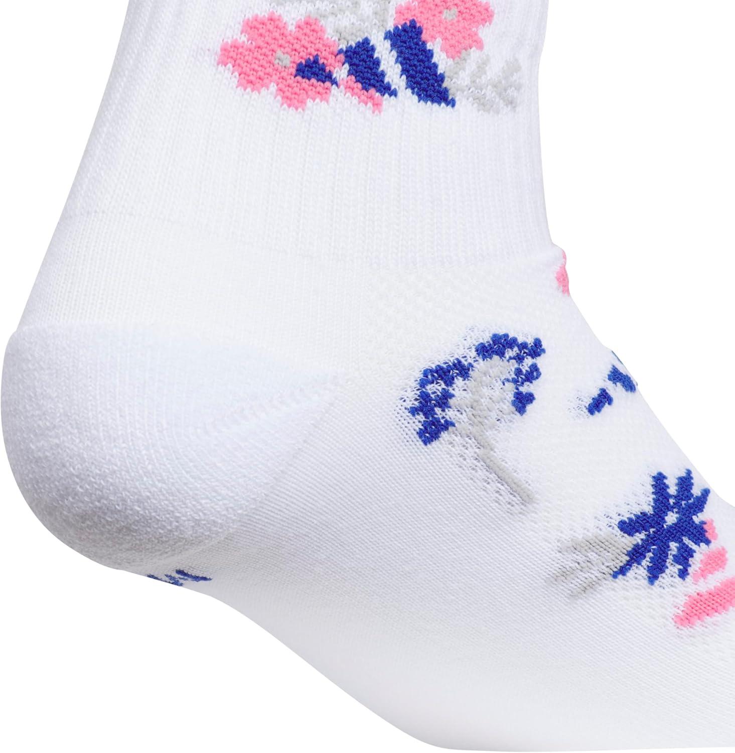 imageadidas Unisex Kids Quarter Ankle Socks for Boys and Girls Youth 6Pack Athletic Cushioned and ComfortableWhiteTeam Royal BluePink FusionGirls
