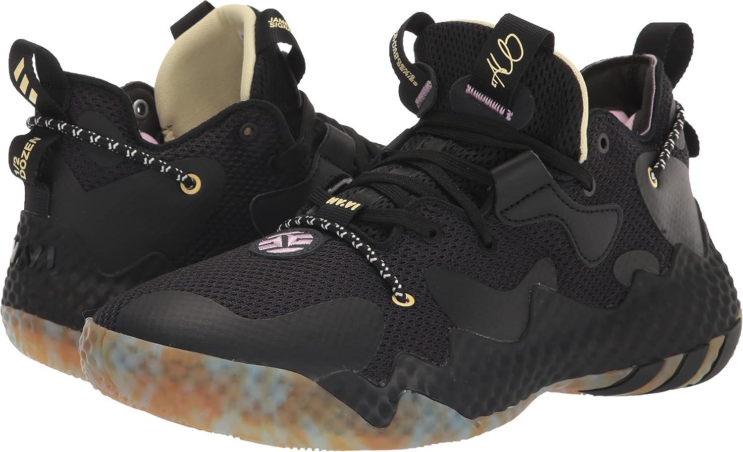 imageadidas UnisexAdult Harden Vol 6 Basketball ShoeBlackBlackBliss Blue