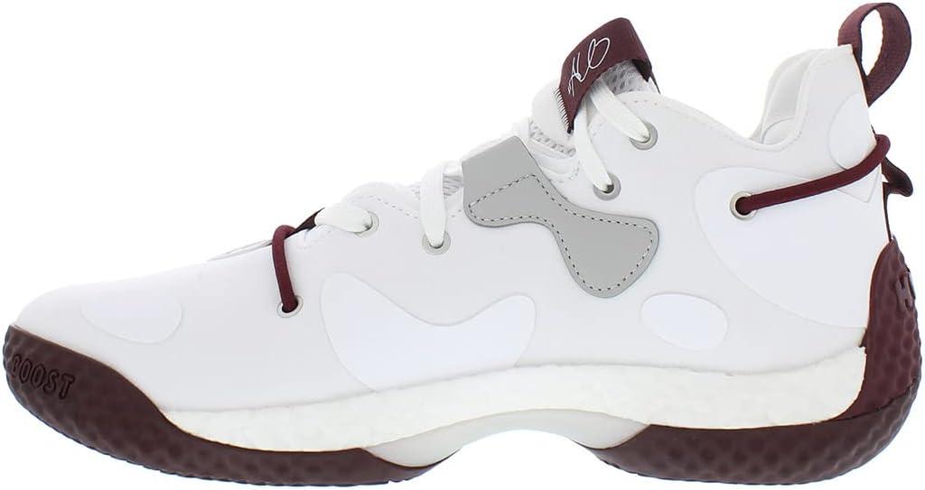 imageadidas UnisexAdult Harden Vol 6 Basketball ShoeWhiteBurgundyGrey