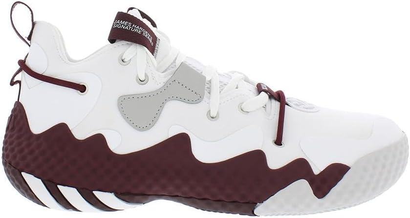 imageadidas UnisexAdult Harden Vol 6 Basketball ShoeWhiteBurgundyGrey