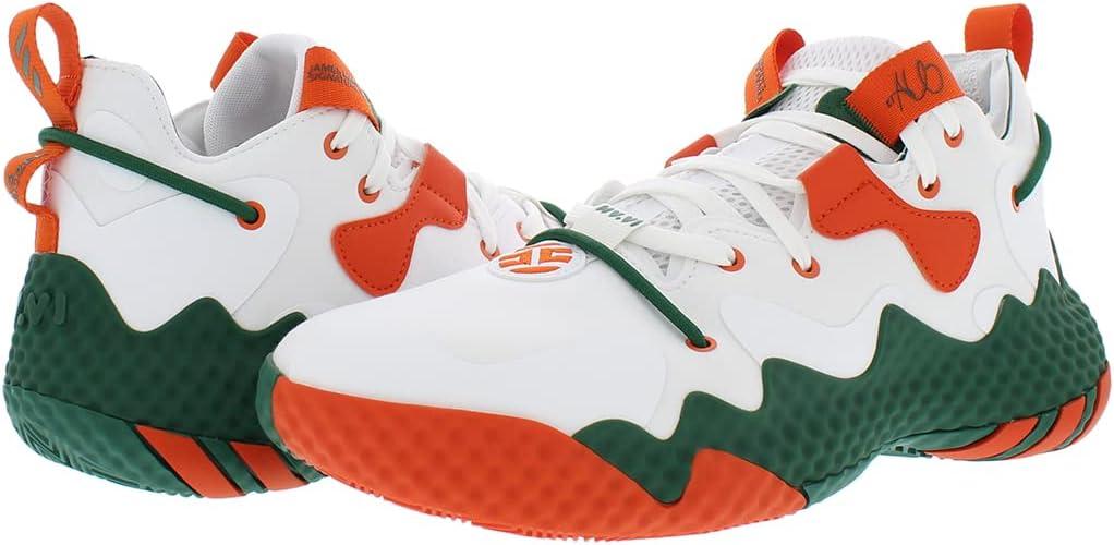 imageadidas UnisexAdult Harden Vol 6 Basketball ShoeWhiteGreenOrangewhite