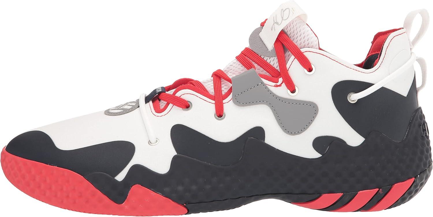 imageadidas UnisexAdult Harden Vol 6 Basketball ShoeWhiteVivid RedInk