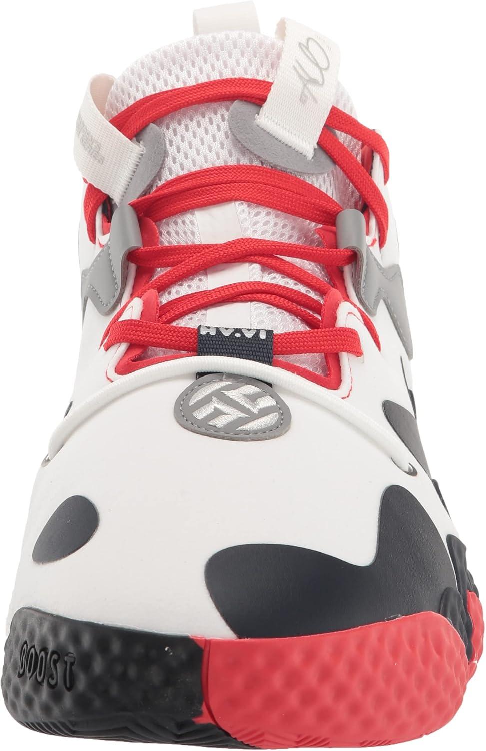 imageadidas UnisexAdult Harden Vol 6 Basketball ShoeWhiteVivid RedInk