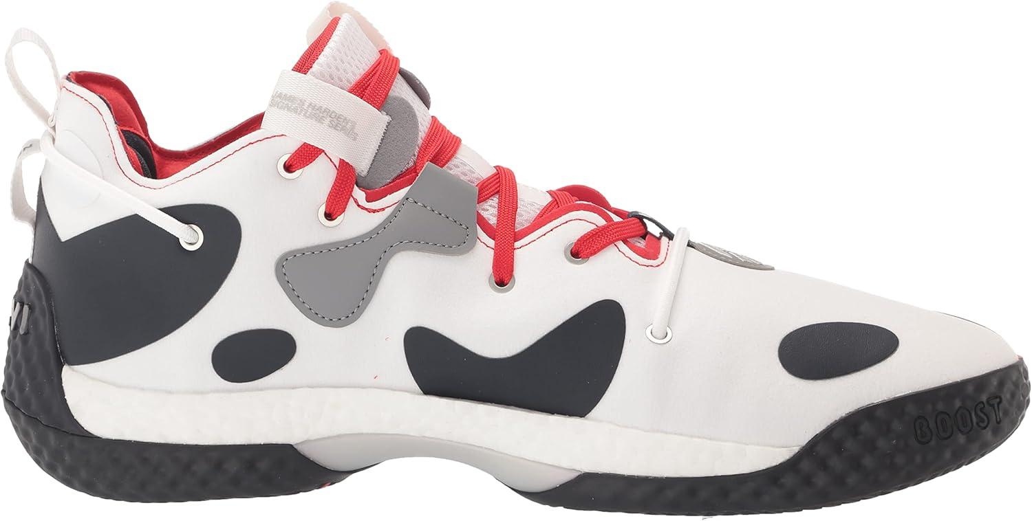 imageadidas UnisexAdult Harden Vol 6 Basketball ShoeWhiteVivid RedInk