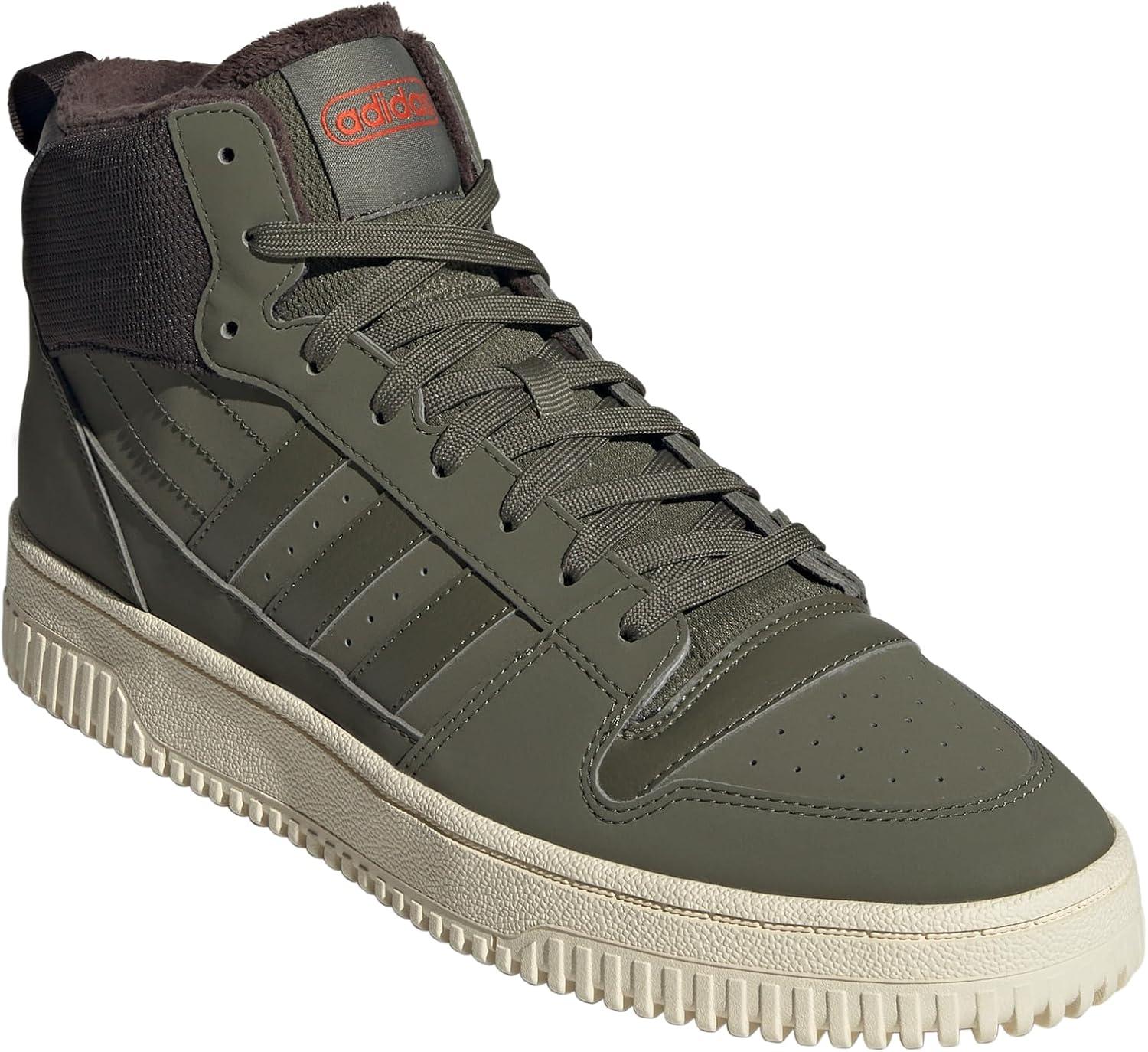 imageadidas UnisexAdult Turnaround Winterized Mid Top SneakerOlive StrataDark BrownCream White