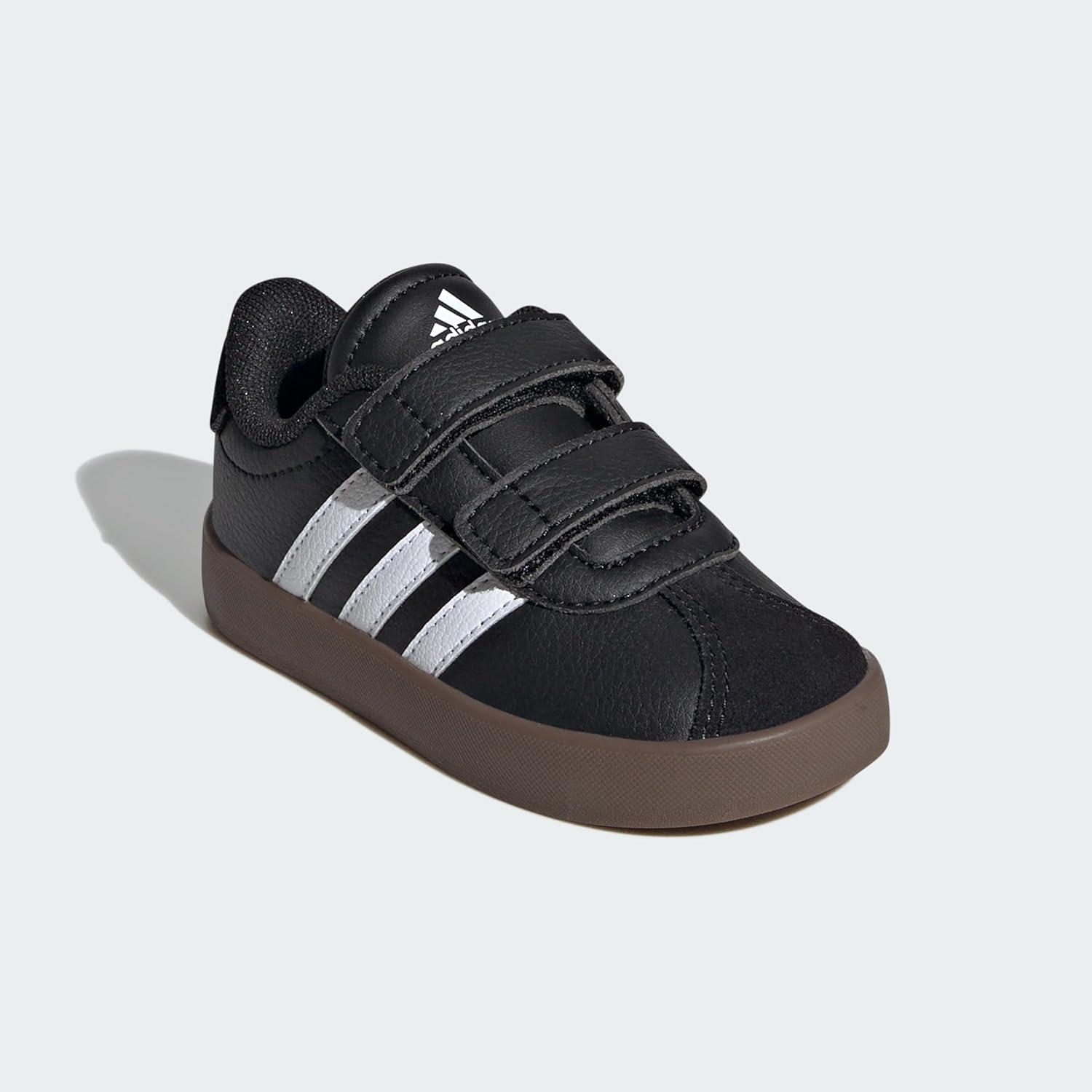 imageadidas UnisexBaby Vl Court 30 SneakerBlackWhiteBlack