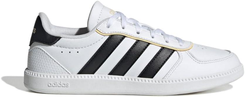 imageadidas UnisexChild Breaknet SleekWhiteBlackOrange Tint