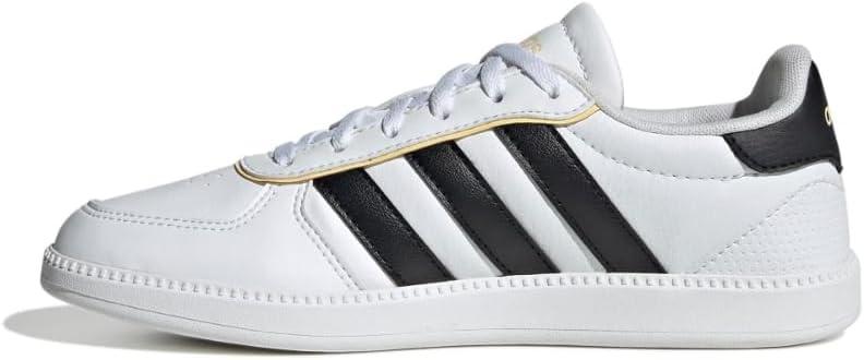 imageadidas UnisexChild Breaknet SleekWhiteBlackOrange Tint