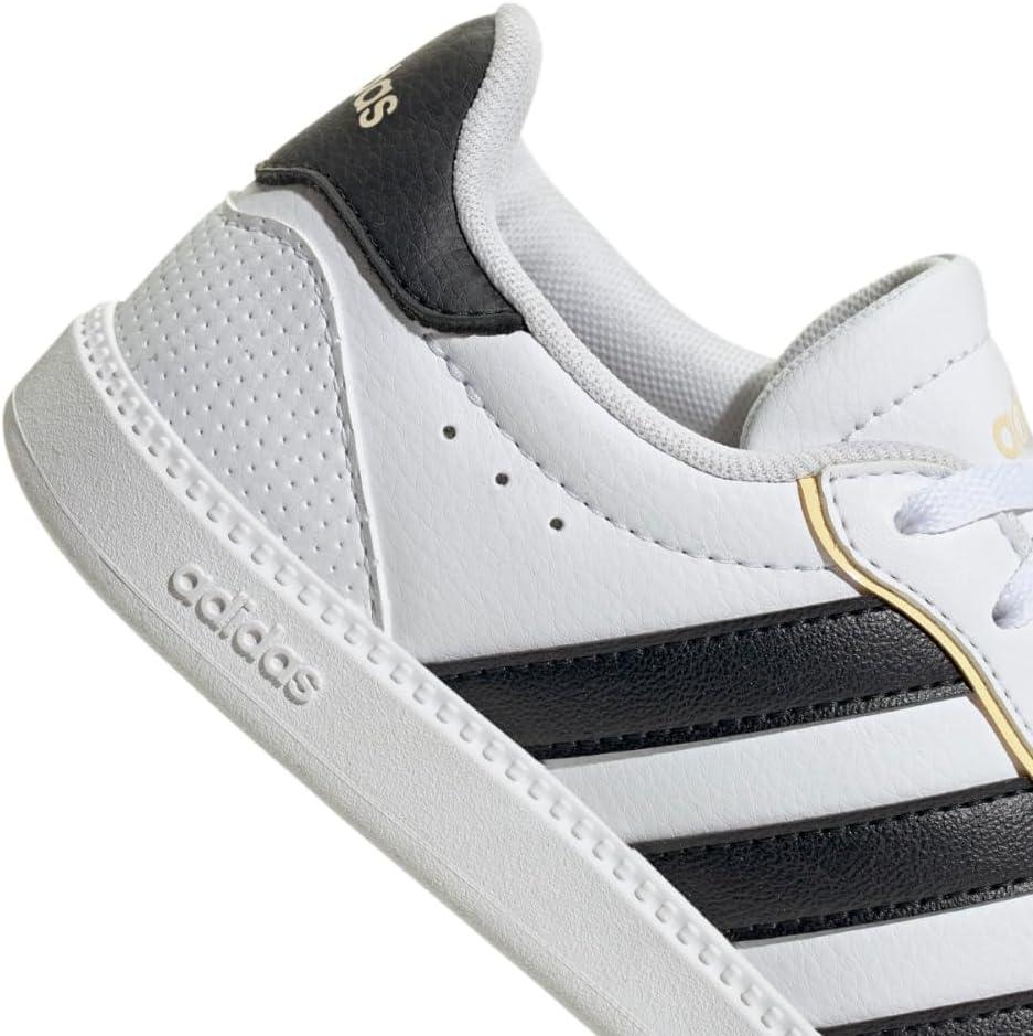 imageadidas UnisexChild Breaknet SleekWhiteBlackOrange Tint
