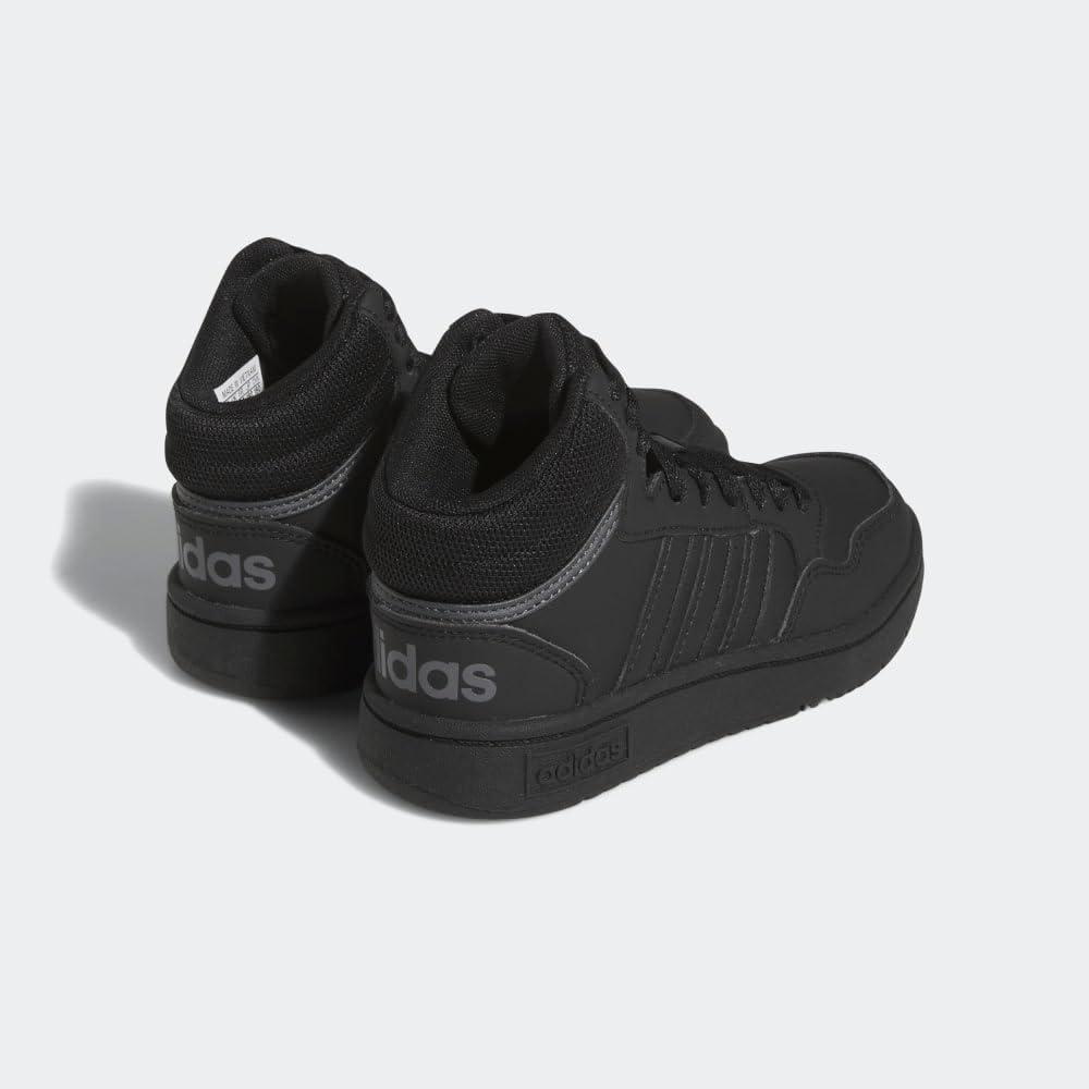imageadidas UnisexChild Hoops Mid Basketball ShoeBlackBlackGrey Six