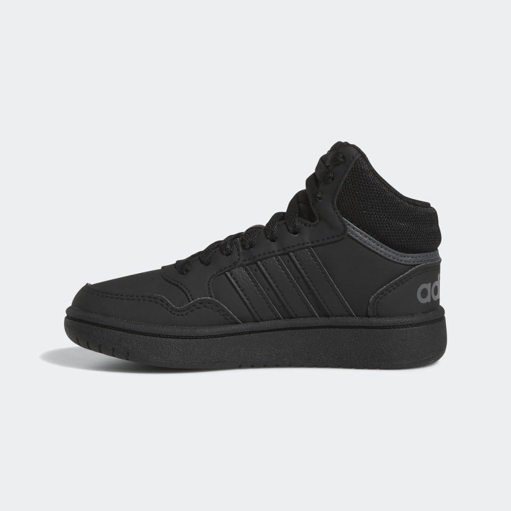 imageadidas UnisexChild Hoops Mid Basketball ShoeBlackBlackGrey Six