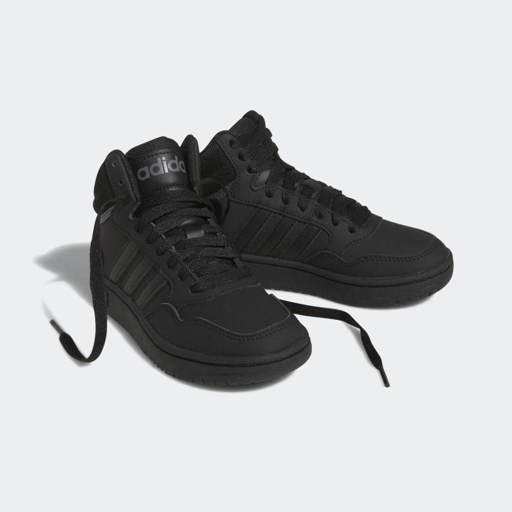 imageadidas UnisexChild Hoops Mid Basketball ShoeBlackBlackGrey Six