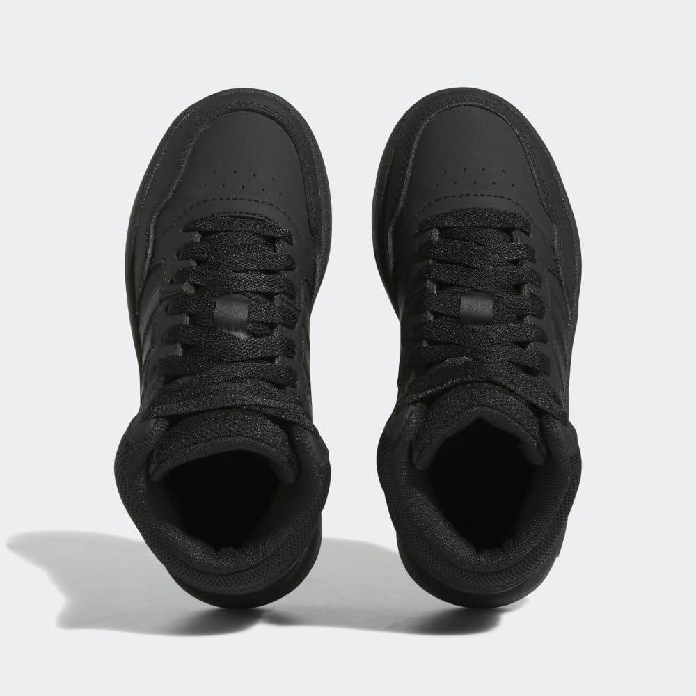 imageadidas UnisexChild Hoops Mid Basketball ShoeBlackBlackGrey Six