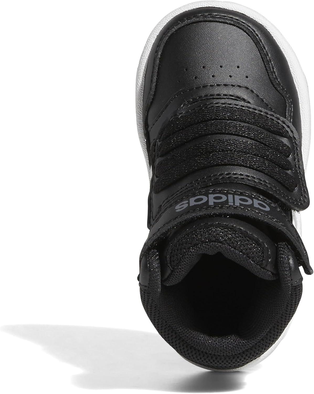imageadidas UnisexChild Hoops Mid Basketball ShoeBlackWhiteGrey Six