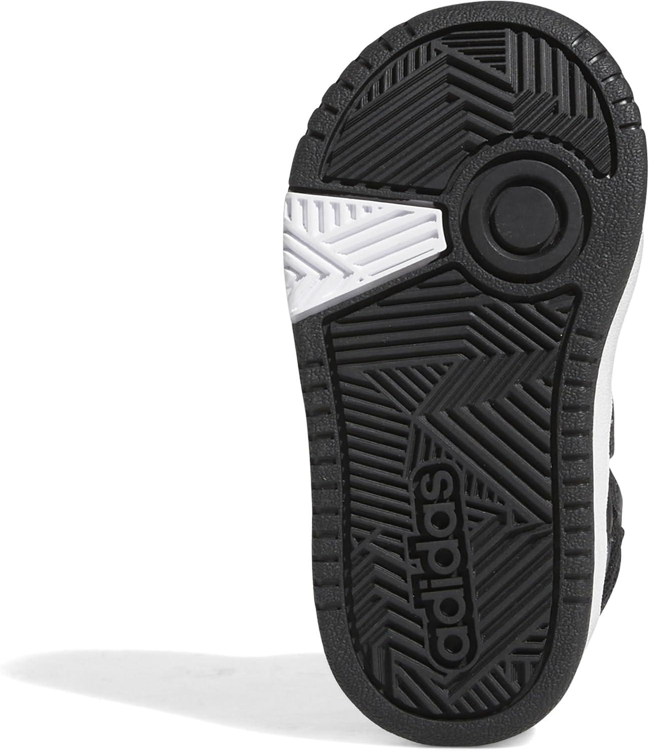 imageadidas UnisexChild Hoops Mid Basketball ShoeBlackWhiteGrey Six