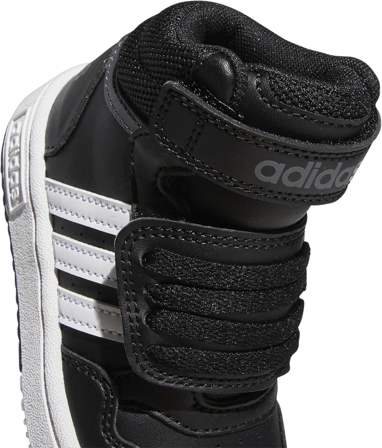 imageadidas UnisexChild Hoops Mid Basketball ShoeBlackWhiteGrey Six