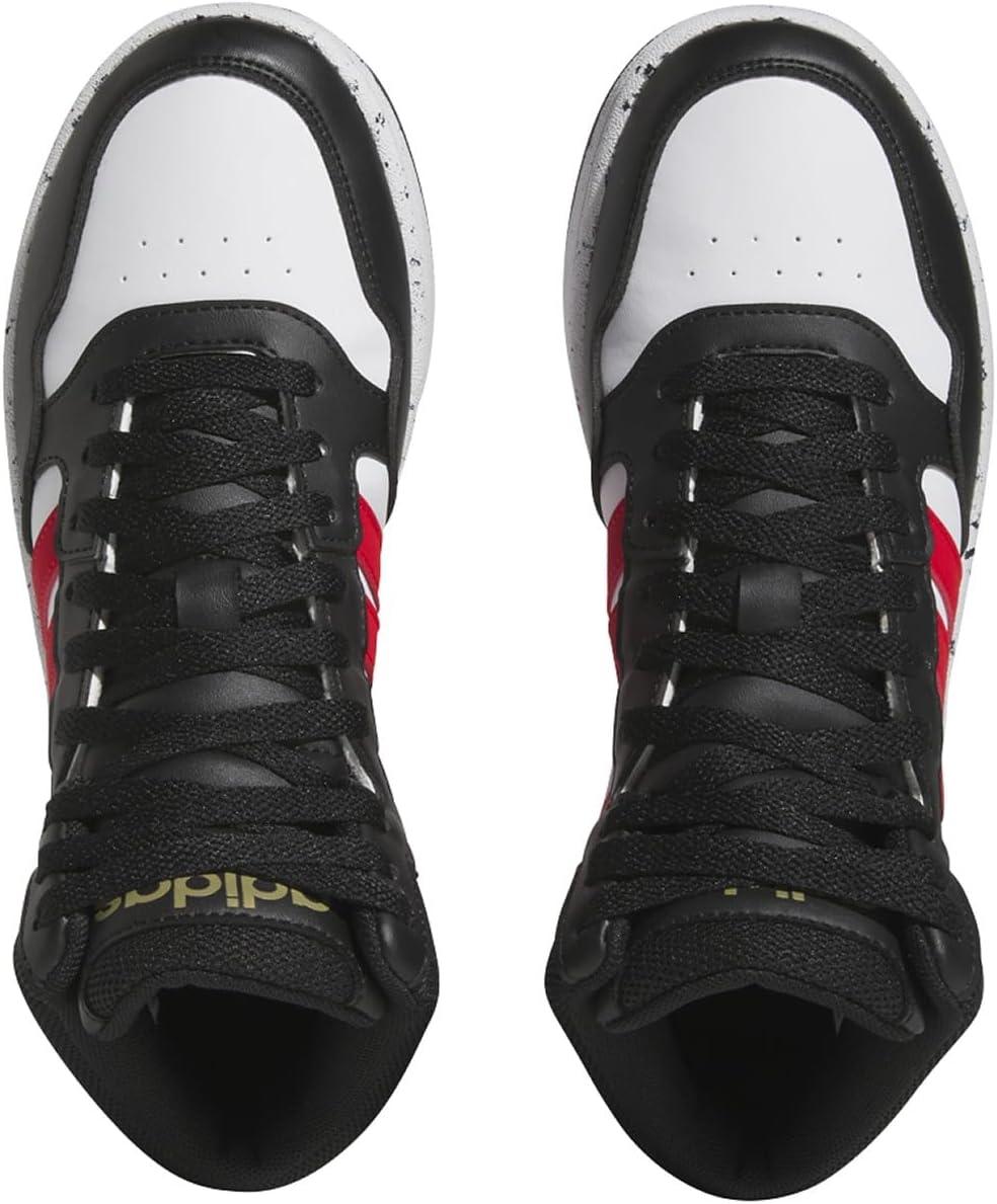 imageadidas UnisexChild Hoops Mid Basketball ShoeCloud WhiteVivid RedCore Black