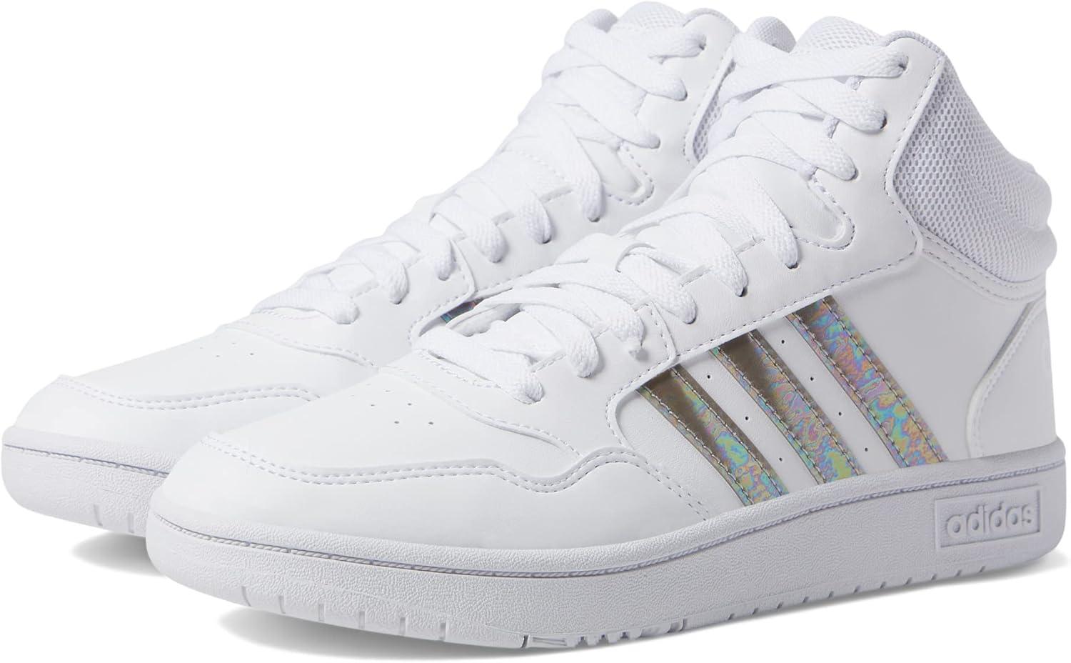 imageadidas UnisexChild Hoops Mid Basketball ShoeWhiteWhiteWhite