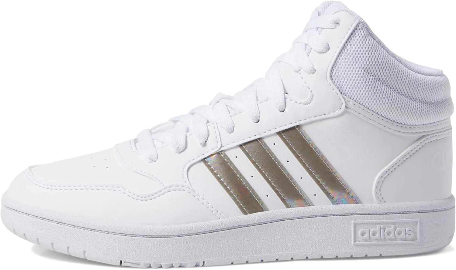 imageadidas UnisexChild Hoops Mid Basketball ShoeWhiteWhiteWhite