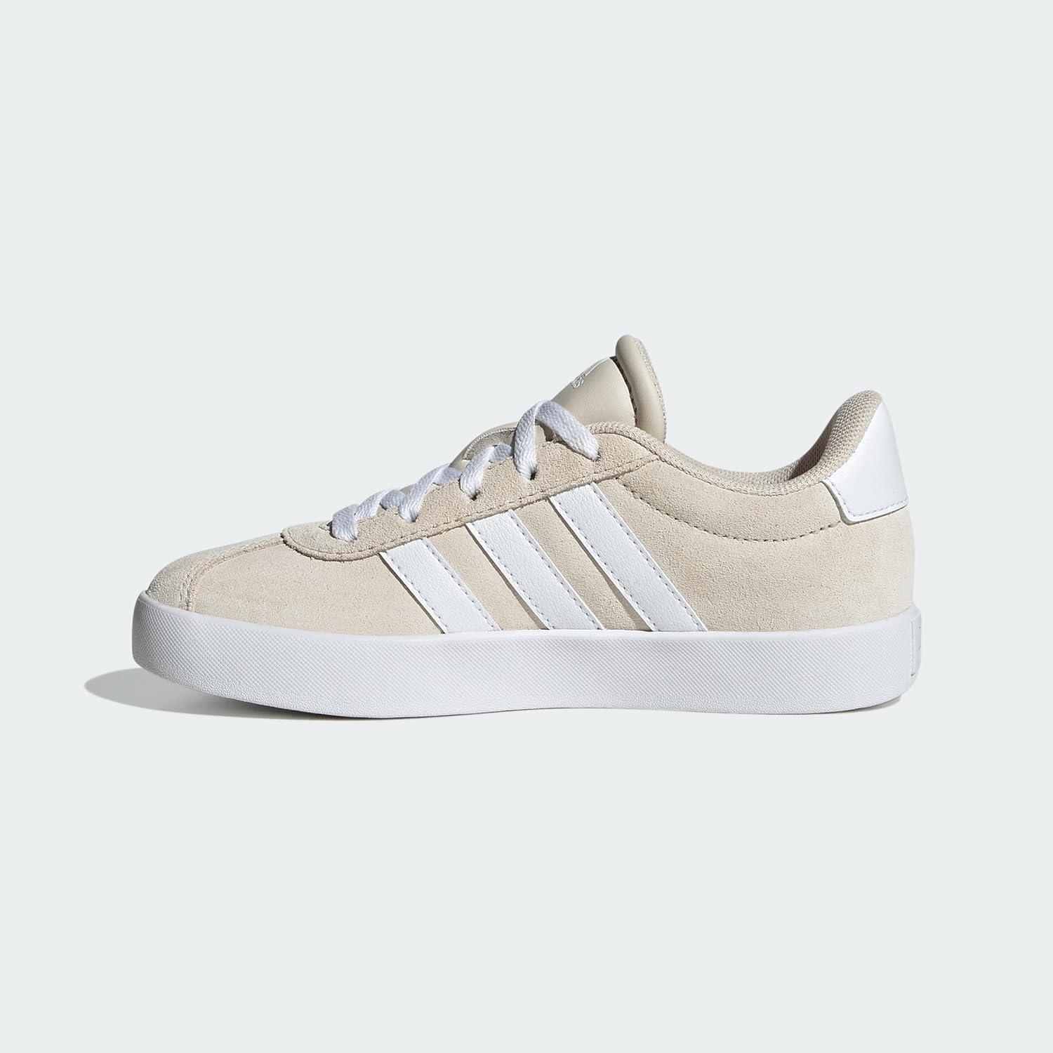 imageadidas UnisexChild Vl Court 30 LaceupLegacy SneakerAluminaWhiteAlumina