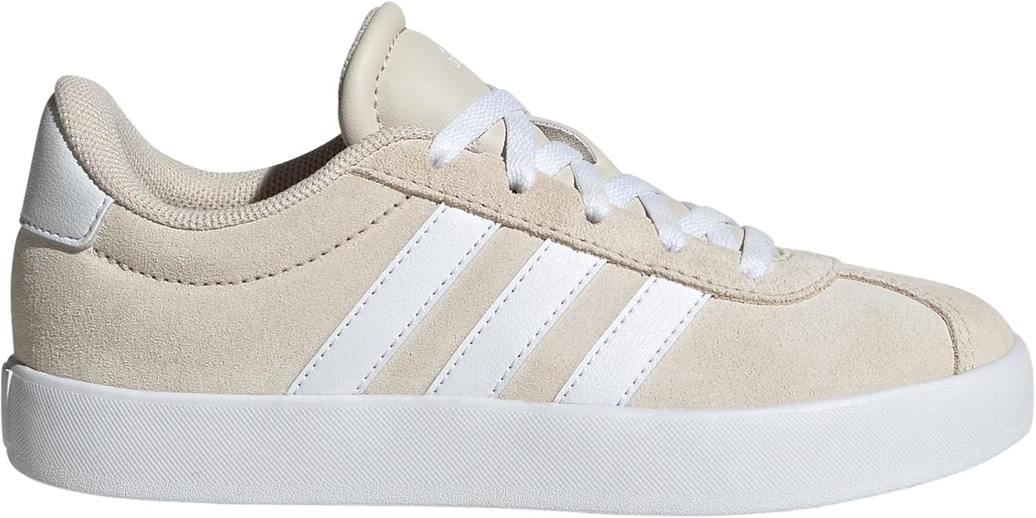 imageadidas UnisexChild Vl Court 30 LaceupLegacy SneakerAluminaWhiteAlumina