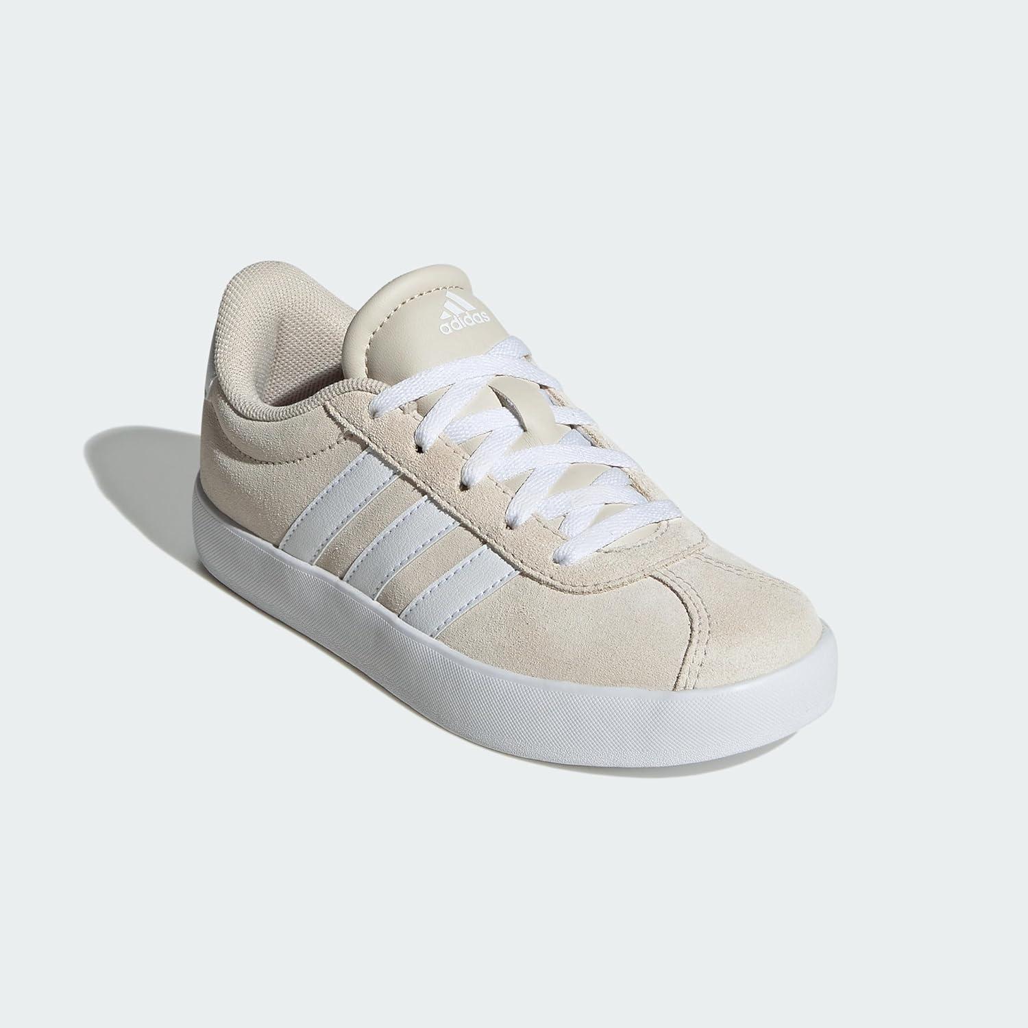 imageadidas UnisexChild Vl Court 30 LaceupLegacy SneakerAluminaWhiteAlumina